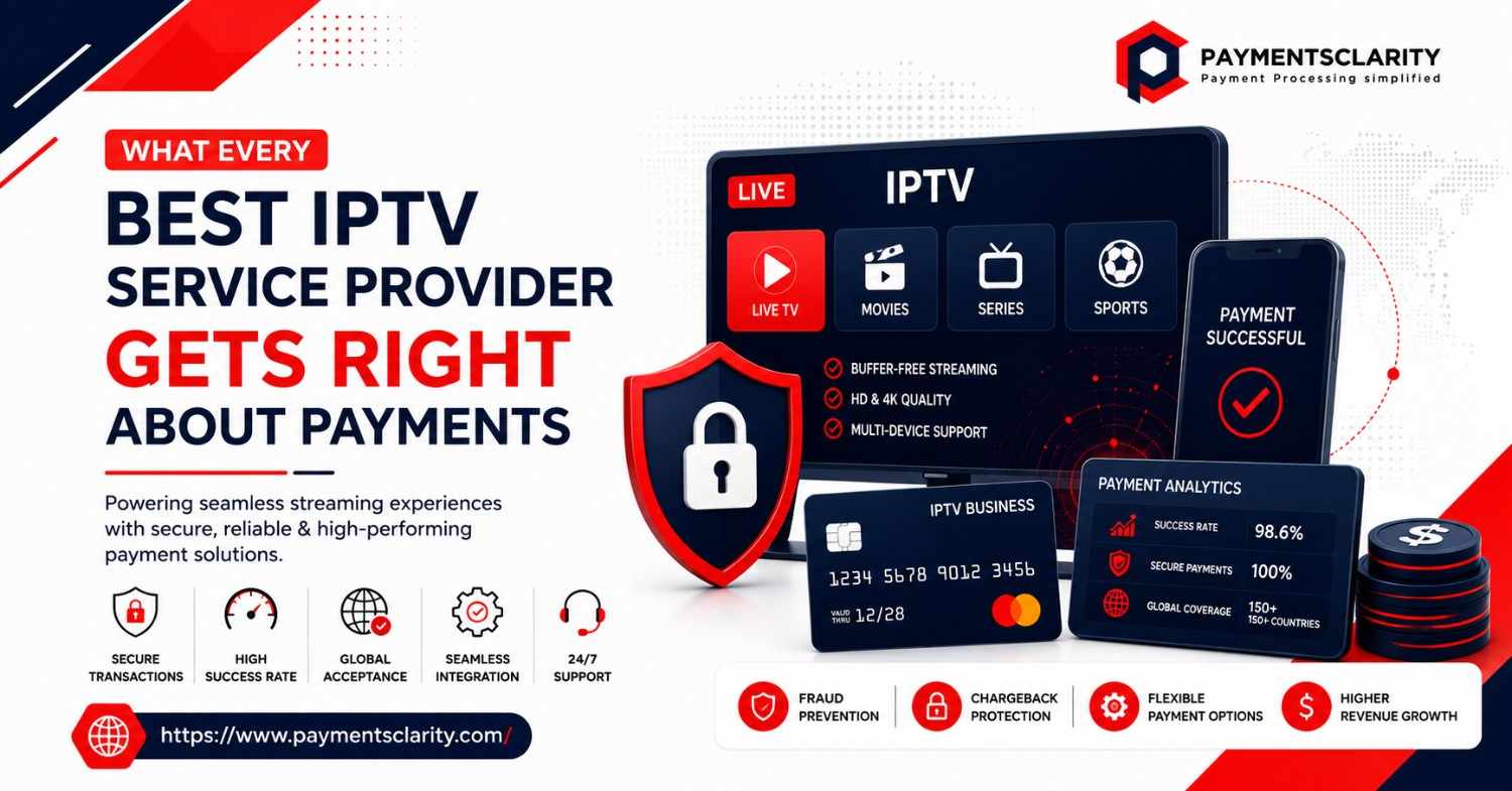 Best IPTV service provider payment solutions with secure IPTV merchant accounts, payment gateway, fraud protection, and global payment processing in 2026.